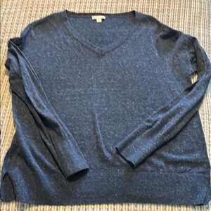 Gap Heather navy blue vneck sweater